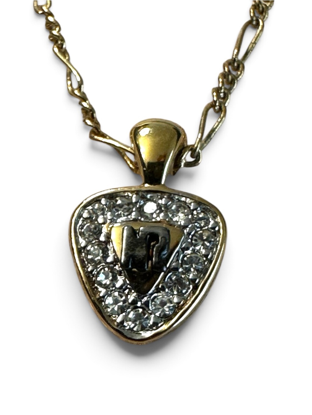 Vintage Nina Ricci Crystal NR Logo Necklace